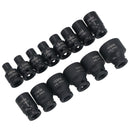 Douilles à chocs peu profondes métriques à entraînement 1/4" 6 pans 14 pièces 4 mm - 15 mm US Pro