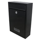 Black Wall Mounted Lockable Metal Post Box Outdoor Letter Mail Box Keyed