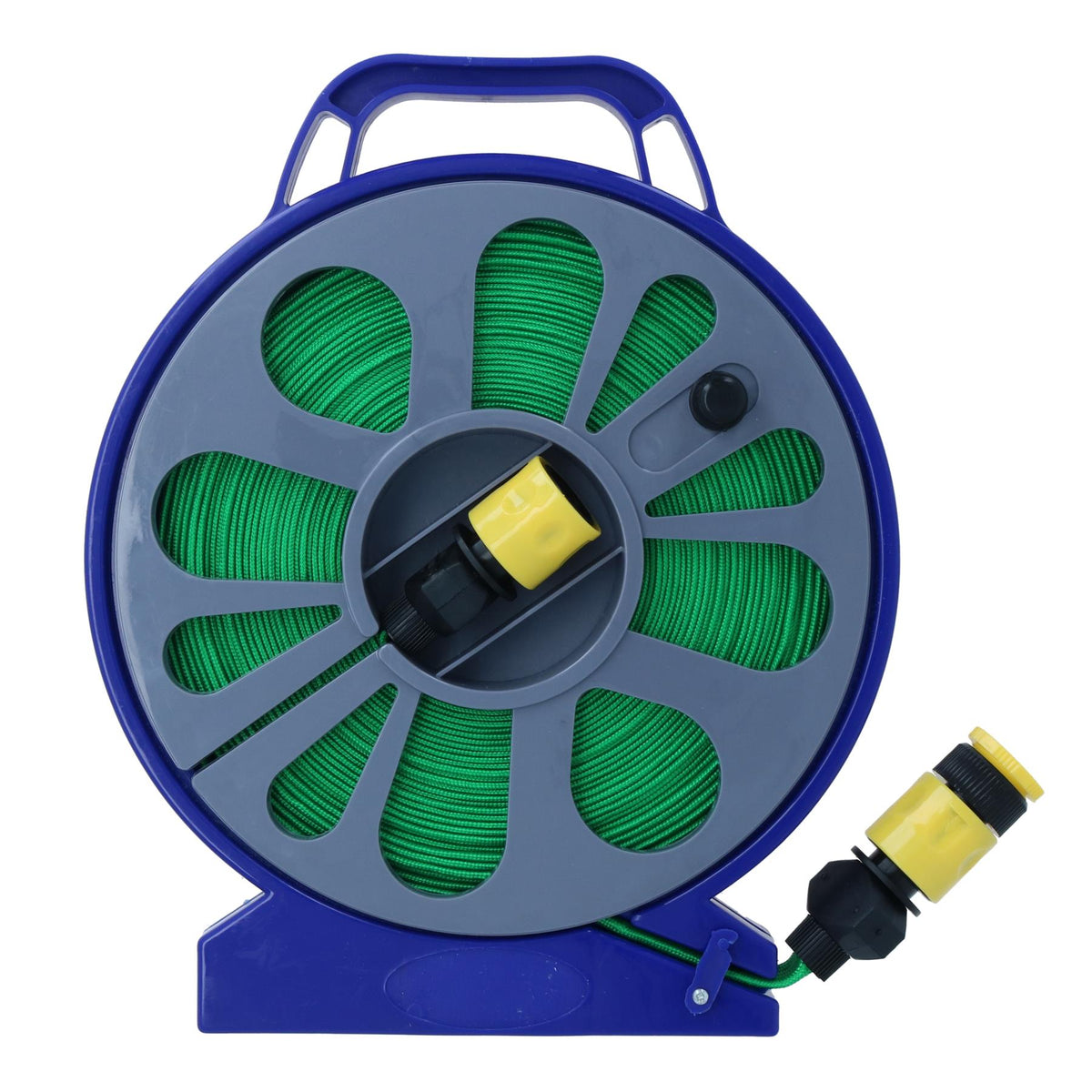 Portable Garden Flat Hose Reel With 7 Dial Spray Gun Garden Watering 15 Metres