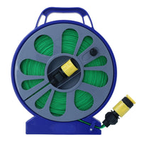 Portable Garden Flat Hose Reel With 7 Dial Spray Gun Garden Watering 15 Metres