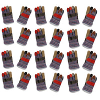 Lot de 12 paires de gants de travail en cuir arc-en-ciel de 10 pouces pour meubles, vêtements de sécurité et jardinage