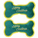 2PK Dog Christmas Gift Merry Christmas Bone Plush Play Toy Xmas Dog Present