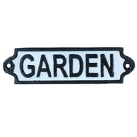 Garden Cast Iron Sign Plaque Door Wall House Gate Fence Post Yard Shed