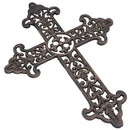 Metal Cross Sign Plaque Cast Iron Door Wall House Shed Church Victorian Gothic