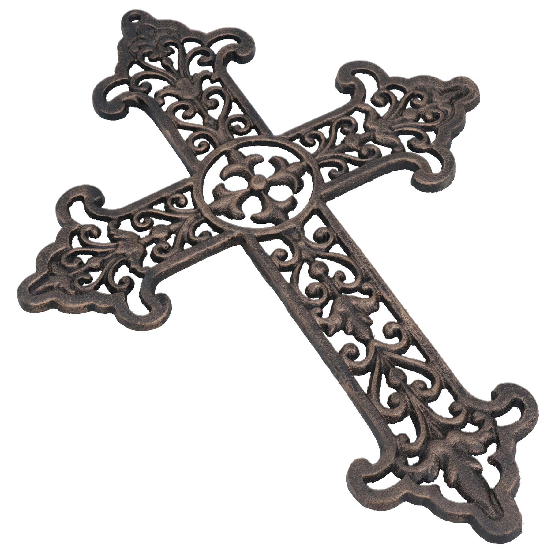 Metal Cross Sign Plaque Cast Iron Door Wall House Shed Church Victorian Gothic