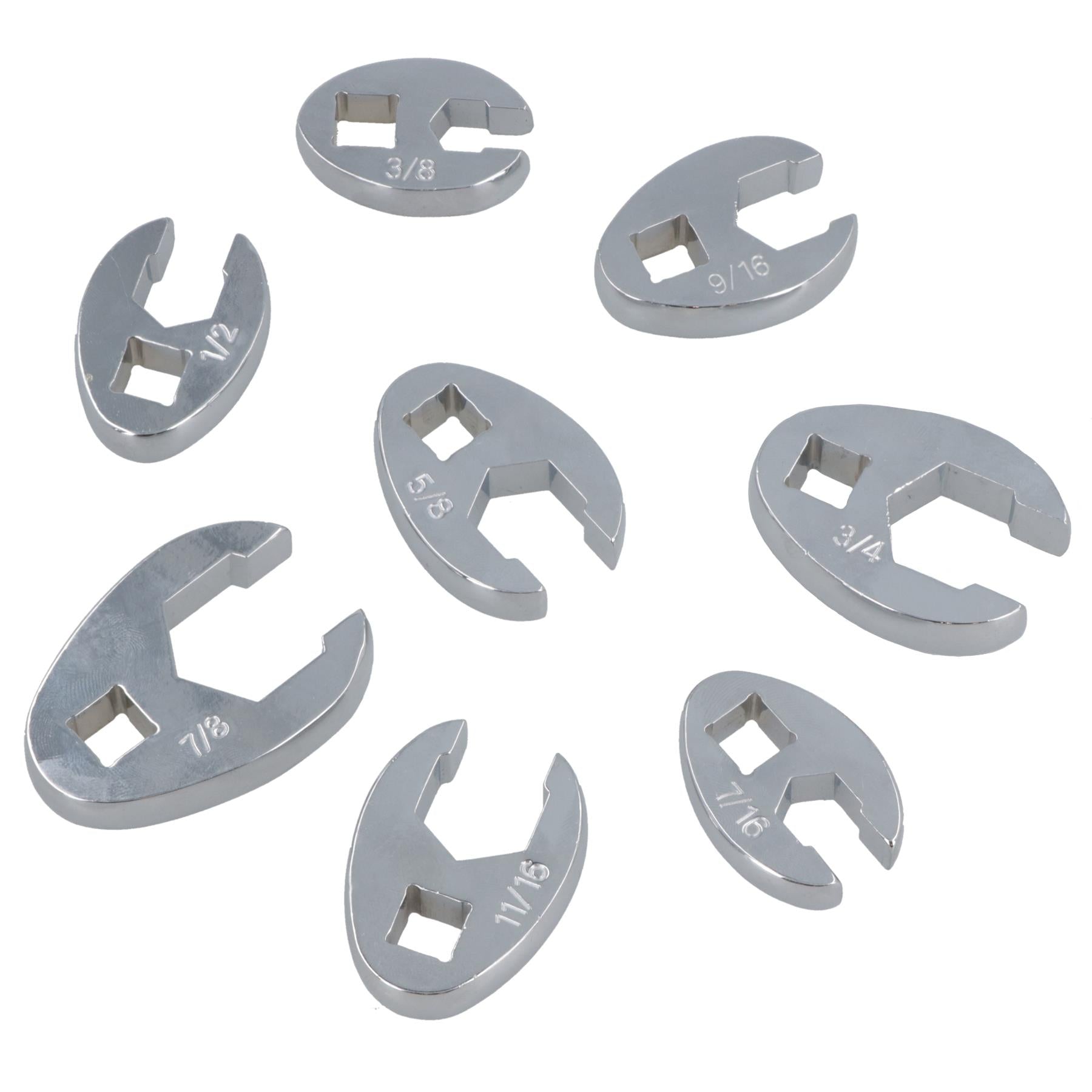 3/8” Drive Imperial SAE AF Crowfoot Crowfeet Crowsfeet Spanner 3/8” – 7/8” 8pc