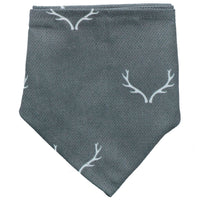 2PK Festive Grey Smart Antler Hygge High Quality Bandanna For Dogs - One Size