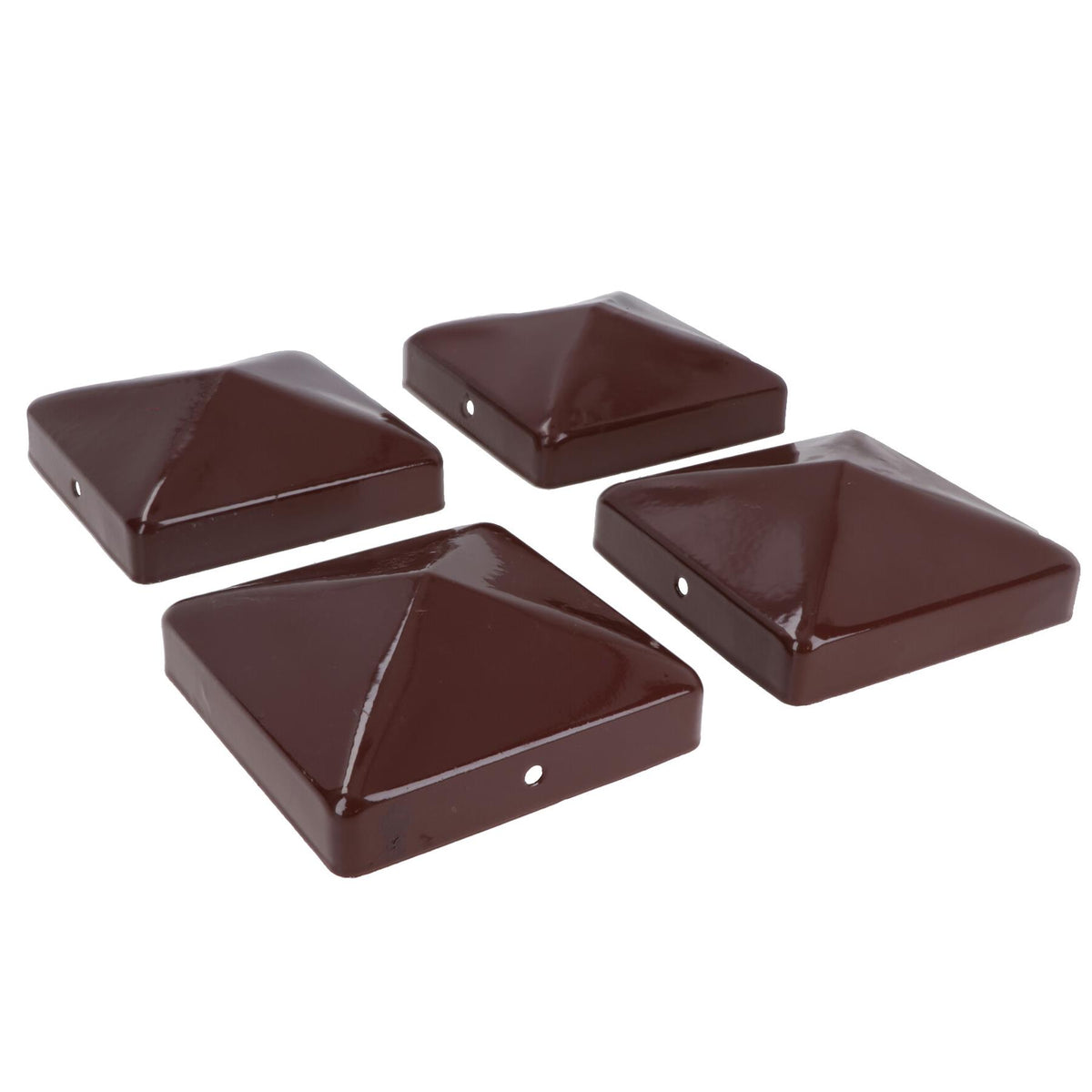 Metal Fence Post Caps for Fence Posts 100mm x 100mm Protector Cover Brown