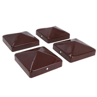 Metal Fence Post Caps for Fence Posts 100mm x 100mm Protector Cover Brown