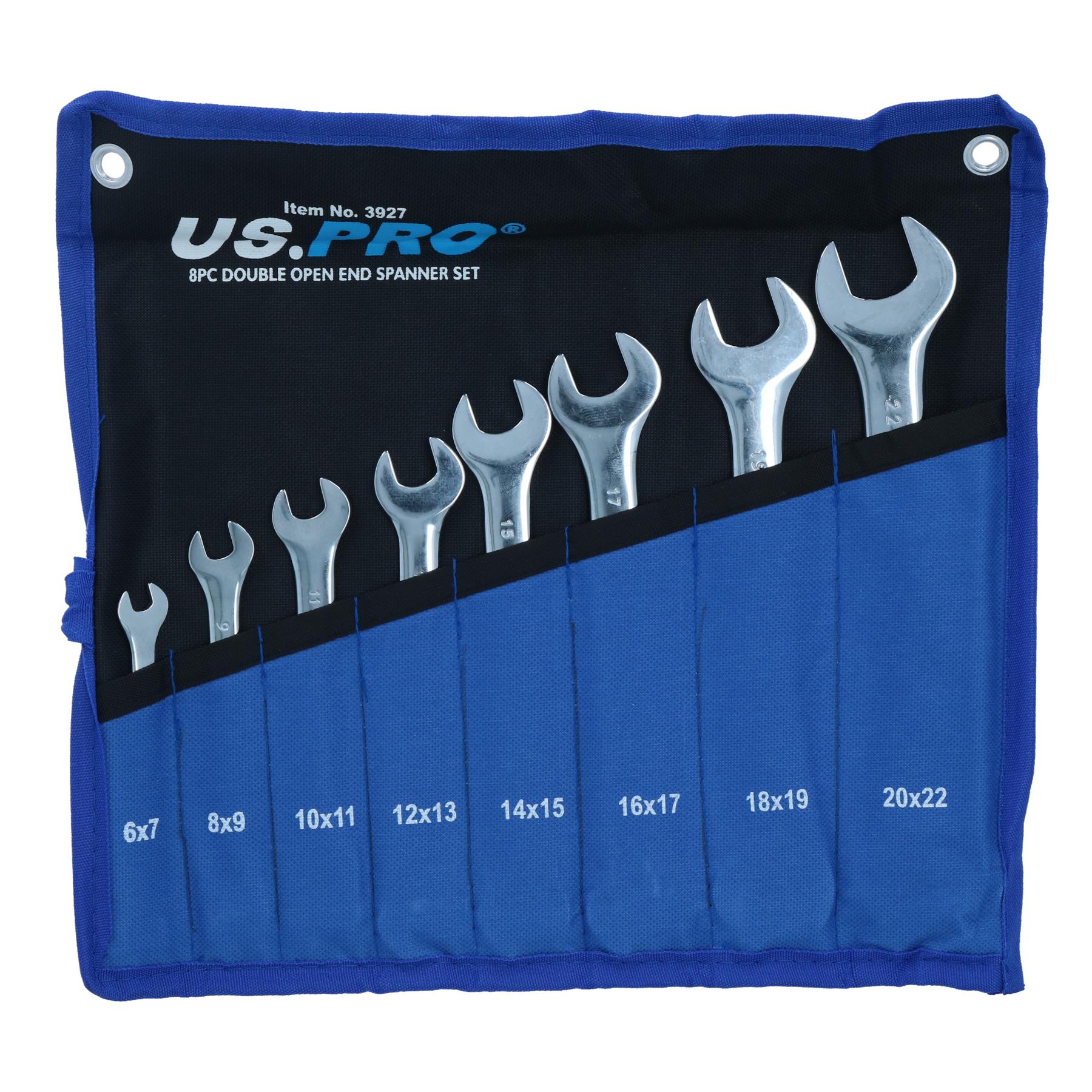 Double Ended Open Metric Spanner Set 6mm - 22mm 8pc 16 Sizes Bergen