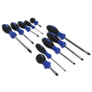 Screwdriver Set With Magnetic Tips Cushioned Grip Phillips + Slotted 10pc