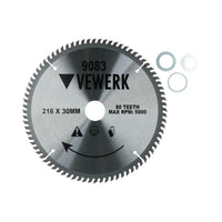 216mm x 30mm TCT Tungsten Carbide Tipped Circular Saw Blades 80 Teeth