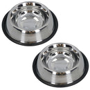 Stainless Steel Large Non Slip Pet Bowl Dish Food Water Dogs Cats 20cm