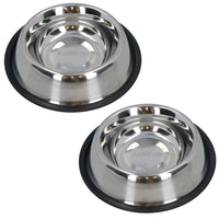 Stainless Steel Large Non Slip Pet Bowl Dish Food Water Dogs Cats 20cm