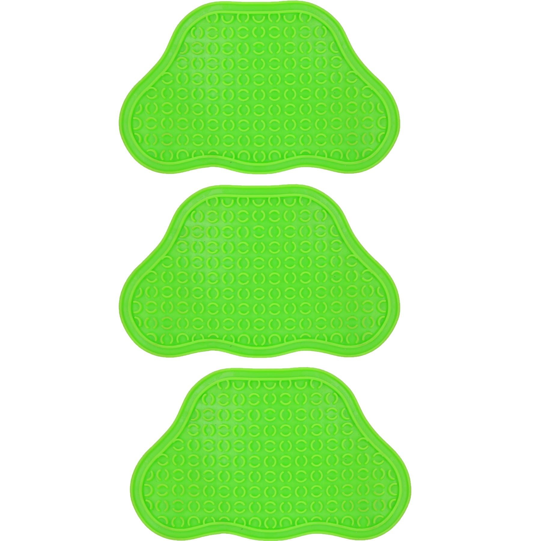 3PK Green Interactive Dog Slow Lick Mat With Suction Cups Food Accessories