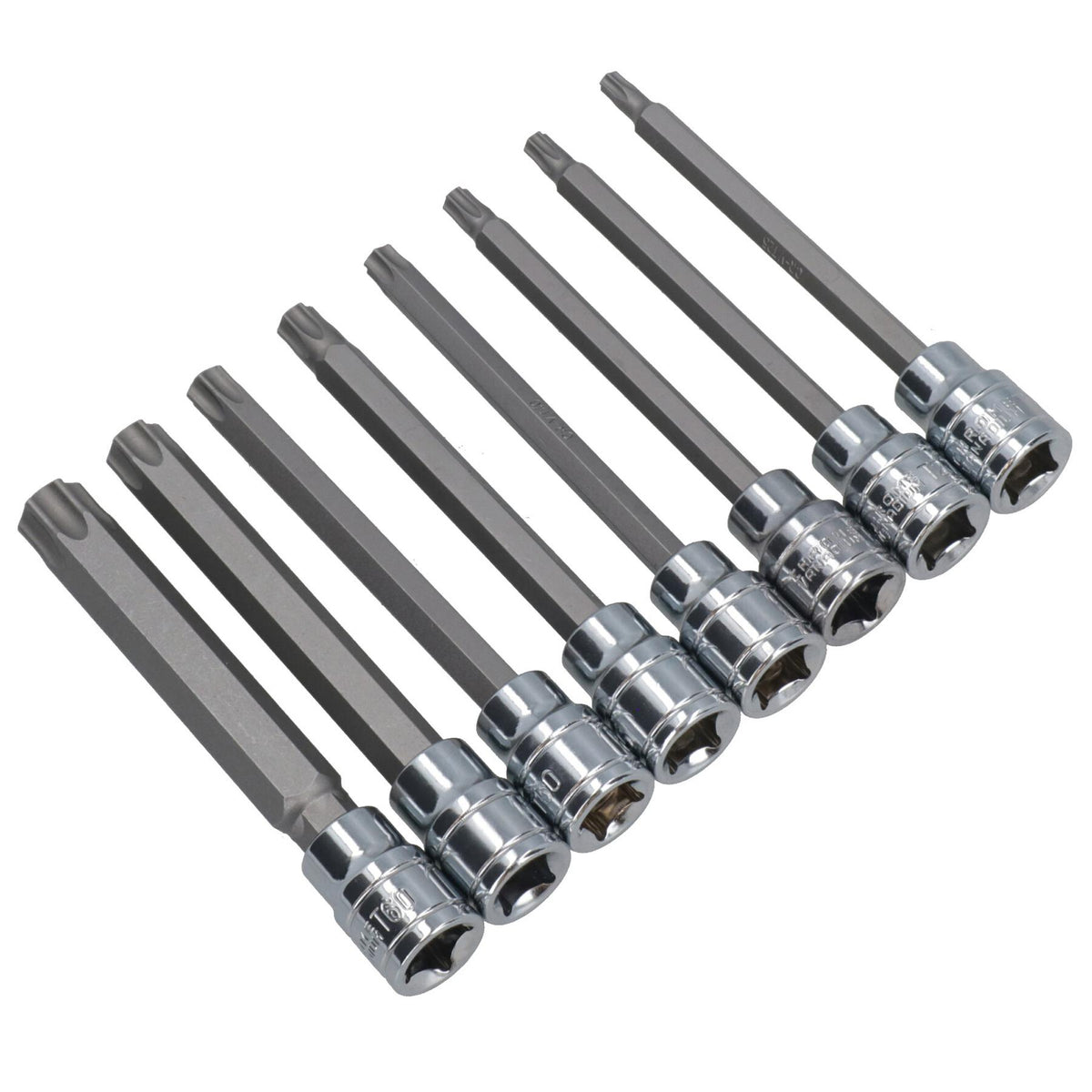 Douilles Torx Star Tamper courtes et extra longues 3/8" dr T10 - T60 inviolables