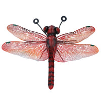 Small Metal Red Dragonfly Garden/Home Wall Art Ornament Gift 7x22x31cm