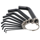 Metric Allen Hex Hexagon Key Wrench Set On A Key Ring 1.5mm - 10mm 10pc