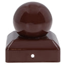 Metal Fence Post Caps Round / Ball 75mm x 75mm Protector Cover Brown
