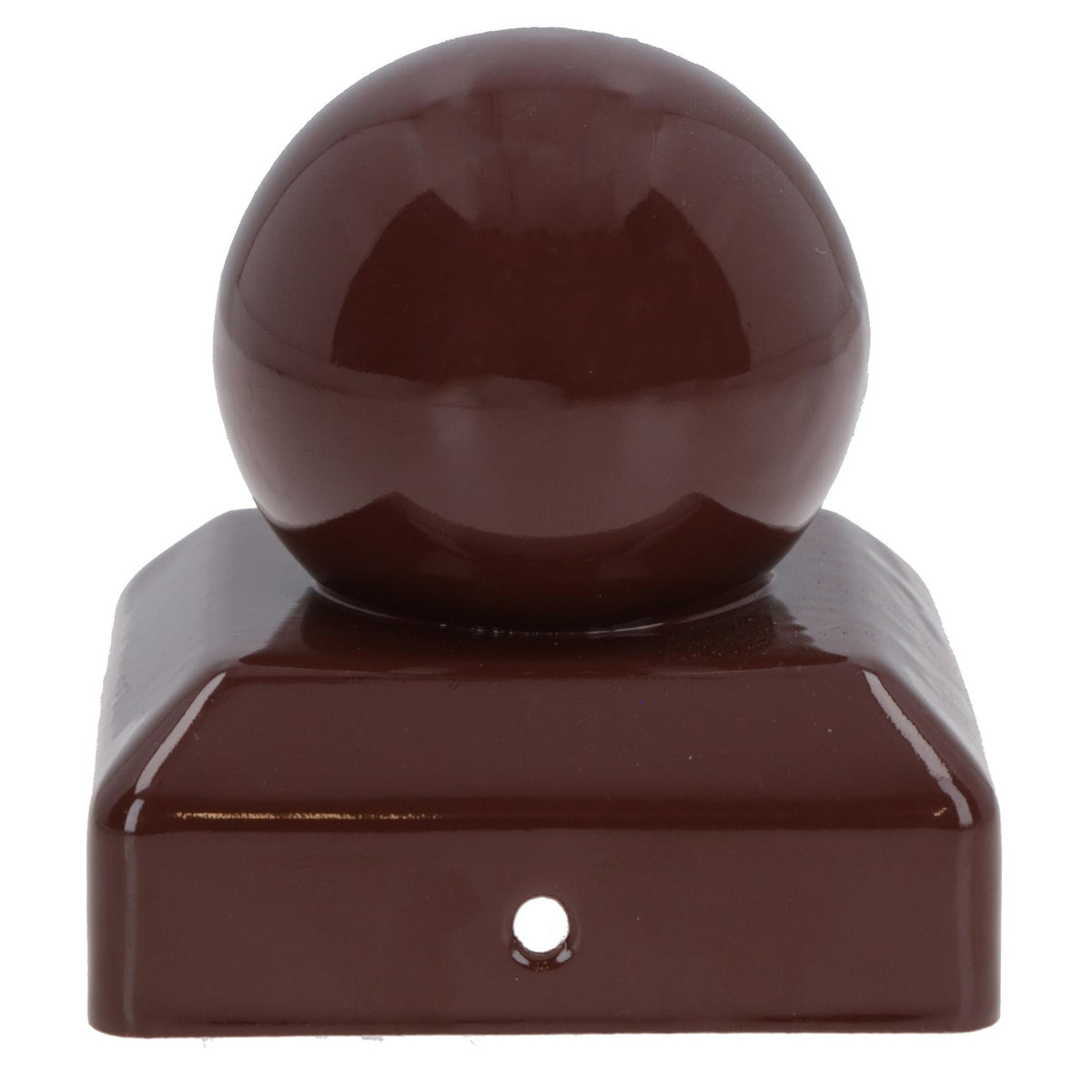 Metal Fence Post Caps Round / Ball 75mm x 75mm Protector Cover Brown