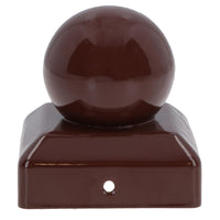 Metal Fence Post Caps Round / Ball 75mm x 75mm Protector Cover Brown