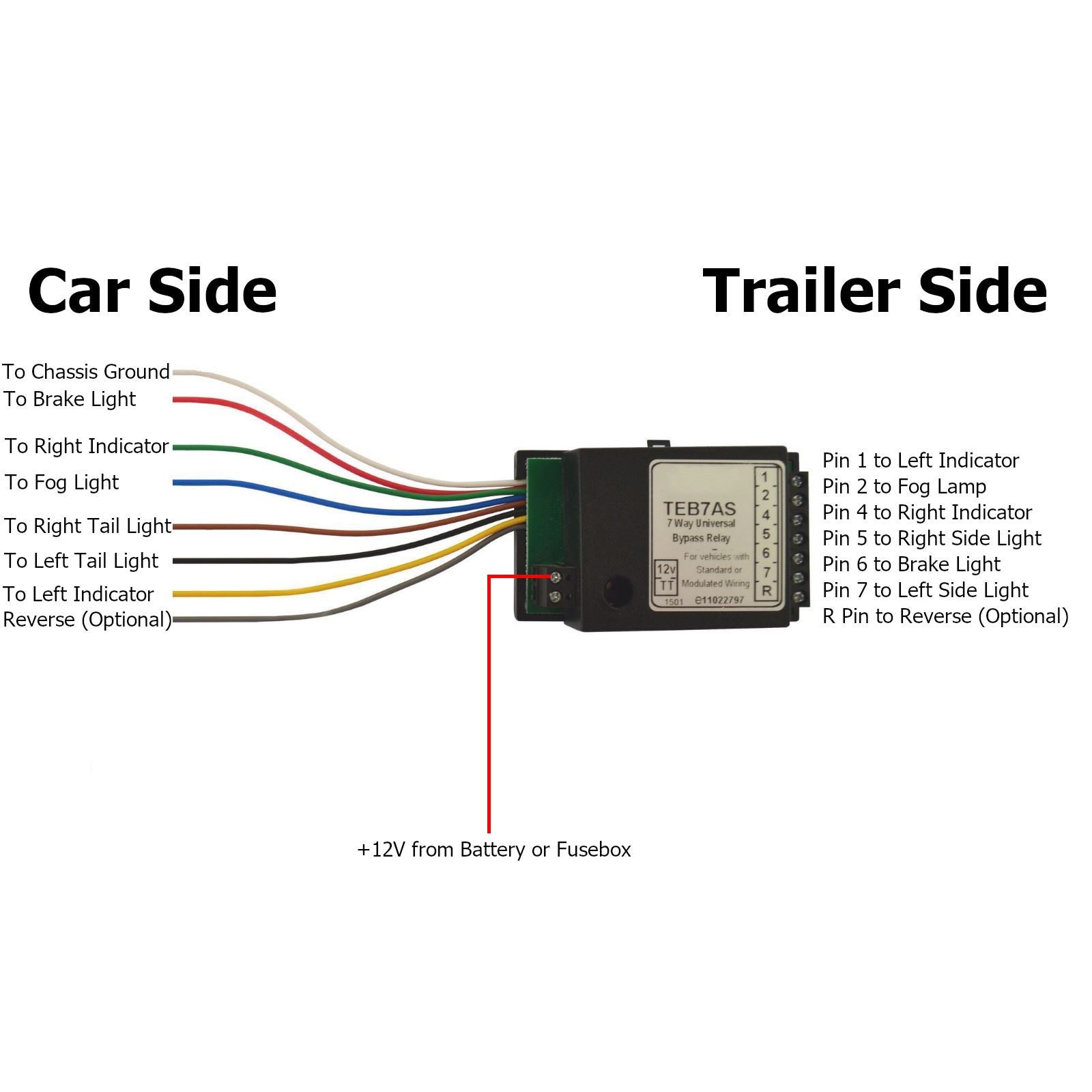 Relais de dérivation électrique à 7 voies pour barre de remorquage pour câblage multiplex Canbus Smart TR186