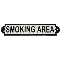 Smoking Area Cast Iron Sign Plaque Door Wall Fence Cafe Shop Pub Hotel Bar