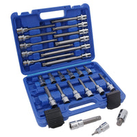 Douilles cannelées mâles 1/2" peu profondes et profondes M5 - M16, lot de 25 pièces