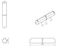 Lift Off Bullet Hinge Weld On Brass Bush 10x60mm Heavy Duty Door Hatch