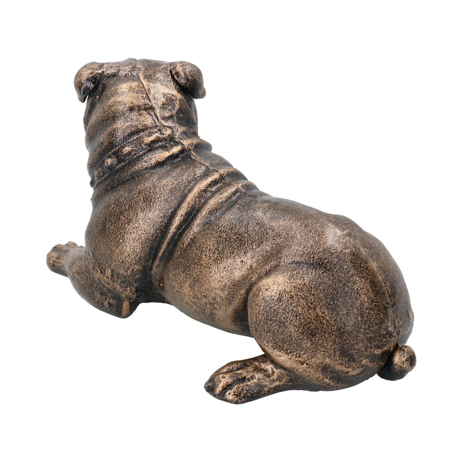 Liegender Pit Bull Terrier Hund Gusseisen Statue Figur Trophäe Ornament Skulptur Staffy