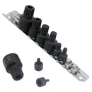 Douilles à embouts cannelés triples carrés Stubby Impact M4 – M12 MT14 – MT18, lot de 9 pièces