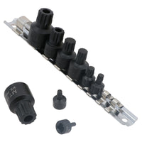 Douilles à embouts cannelés triples carrés Stubby Impact M4 – M12 MT14 – MT18, lot de 9 pièces