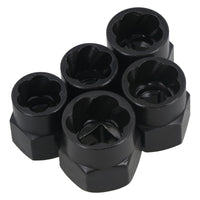 Lot de 5 douilles d'extraction pour écrous de boulons endommagés, entraînement 14 mm - 19 mm, 3/8"