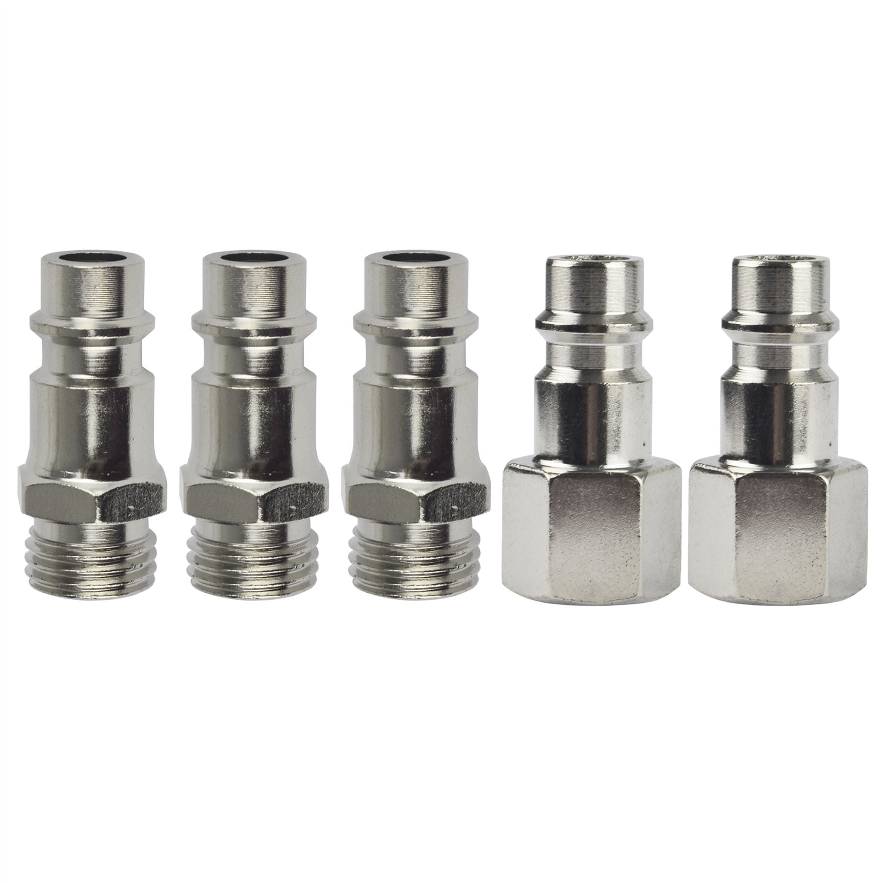 Euro Air Line Hose Compressor Fittings Connector Male Quick Release 5 PACK 1/4"