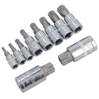 Dreifachvierkant-Spline- und manipulationssichere Stecknüsse 1/4 Zoll, 3/8 Zoll und 1/2 Zoll Dr. 10 Stück AT303