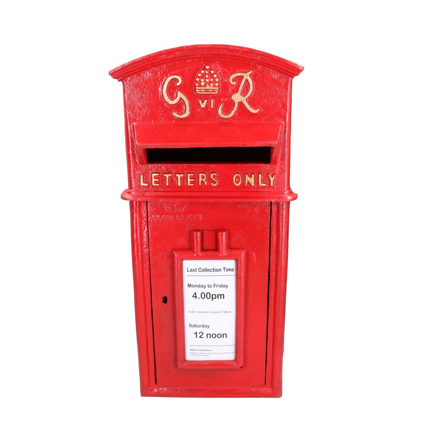 GR Royal Mail Post Mail Letter Box Replica Cast Iron Red Post Office Lockable GB