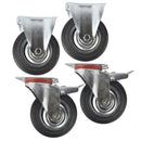 6" (150mm) Rubber Fixed and Swivel With Brake Castor Wheels (4 Pack) CST09_011