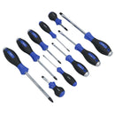 Screwdriver Set With Magnetic Tips Cushioned Grip Phillips + Slotted 10pc