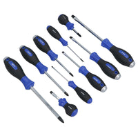 Screwdriver Set With Magnetic Tips Cushioned Grip Phillips + Slotted 10pc