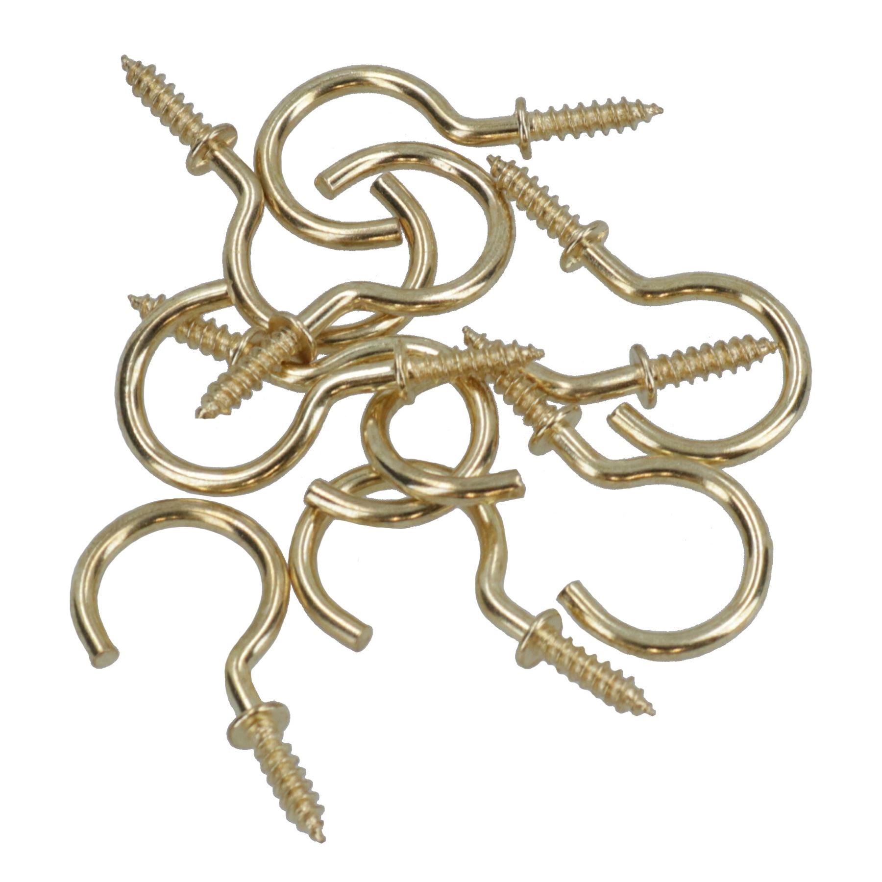 Shouldered Screw Hooks Fasteners Hanger Brass Plated 15mm Dia 25mm Length