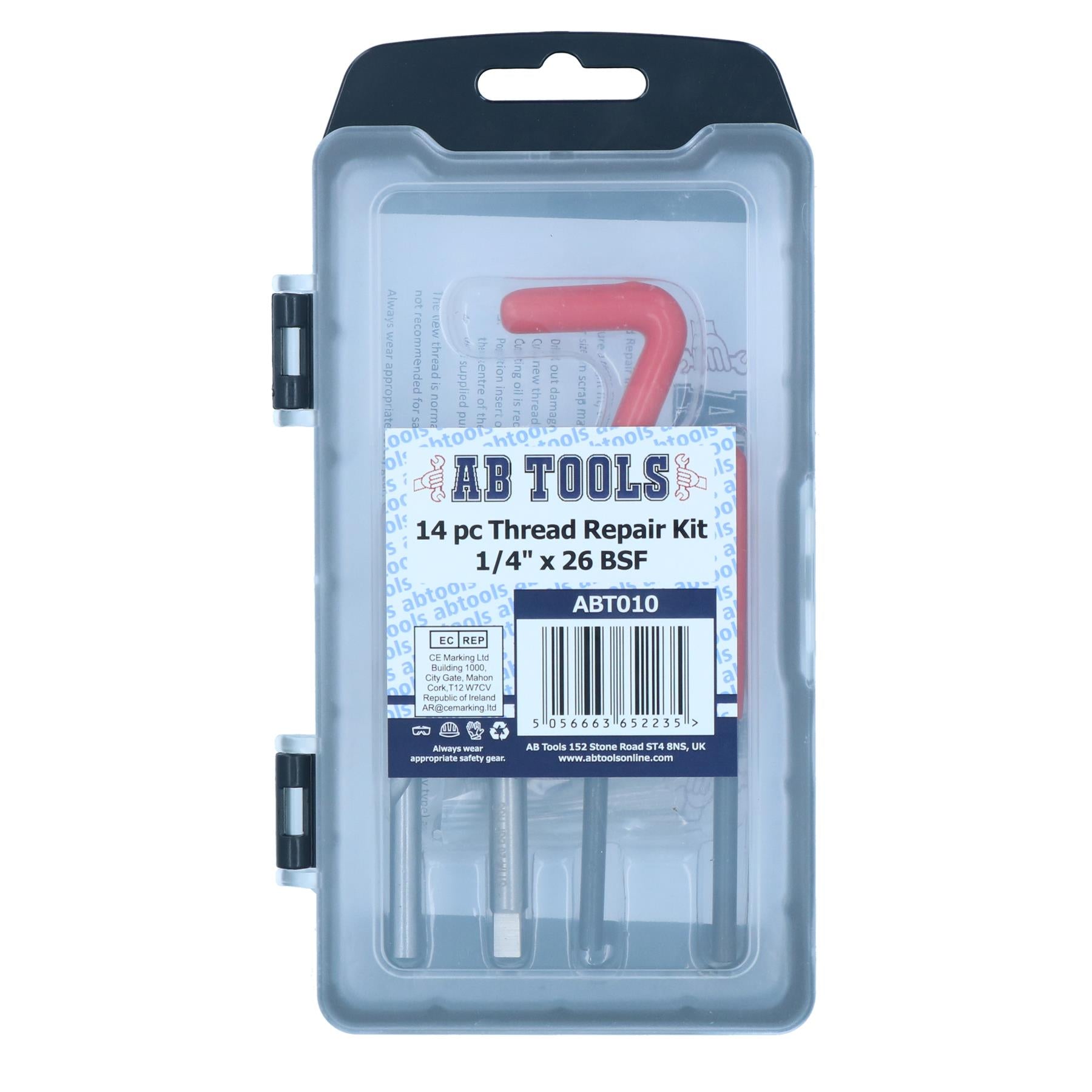 1/4” x 26 BSF Thread Repair Cutter Kit Helicoil Set for Damaged Threads 14pc