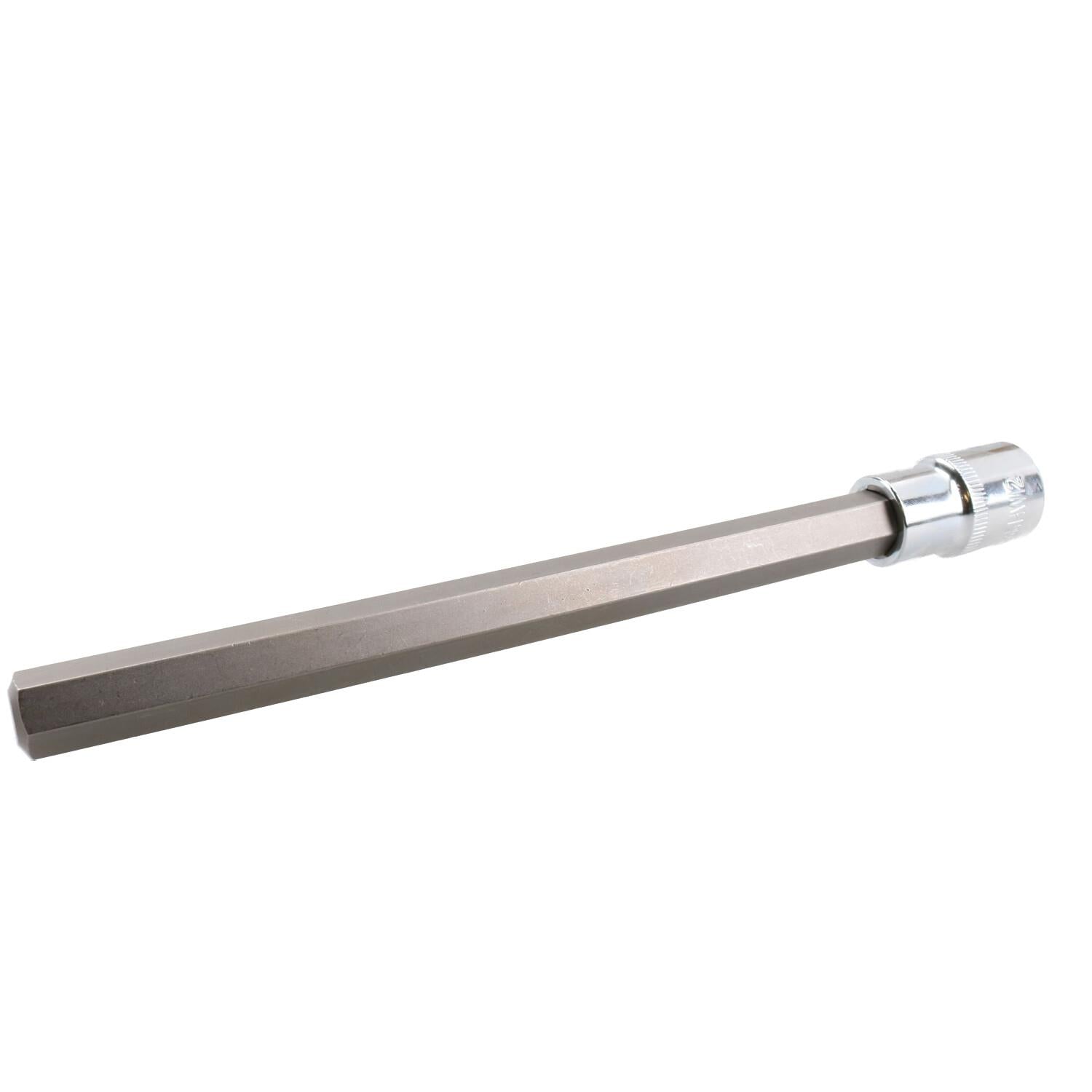 12mm Hex Allen Key Long Bit Internal Socket Metric 1/2" Drive 200mm Length Cr-V