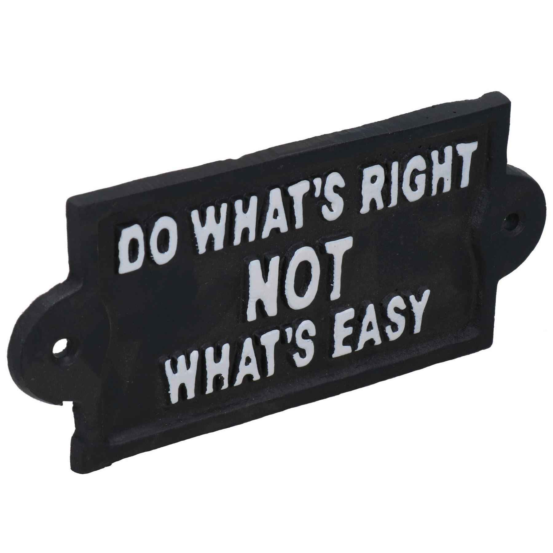 Do Whats Right Not Easy Schild, Gusseisen, für Garten, Haus, Wand, Tür