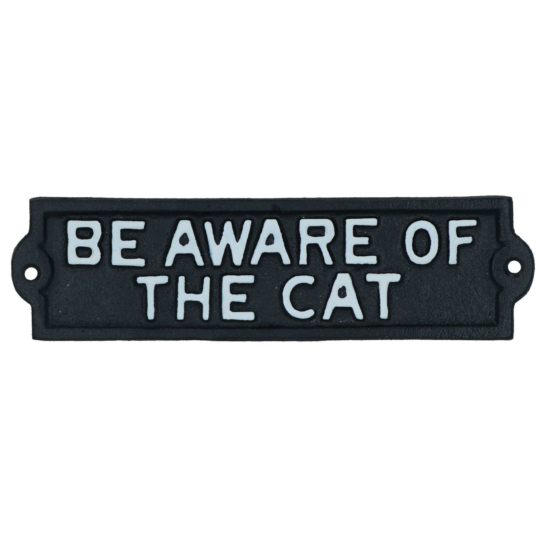 Soyez conscient du chat Plaque de signalisation en fonte pour maison de jardin, mur, clôture, portail, porte