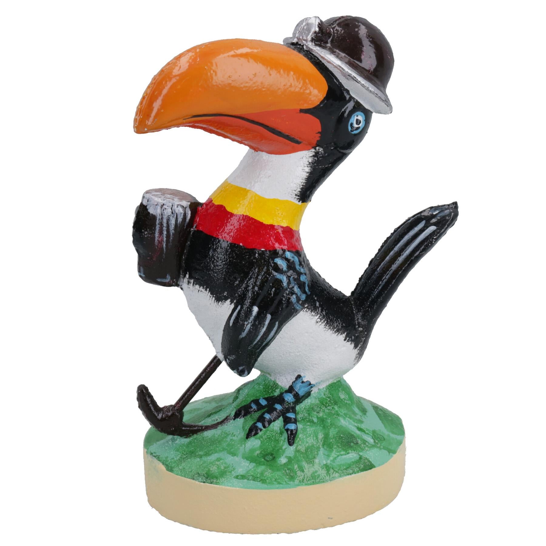 Toucan Miner Exotic Bird Cast Iron Statue Figure Trophy Ornament Sculpture