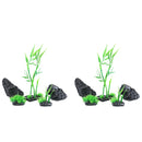 5pc Small Natural Look Aquatic Aquarium Fish Tank Deco Nano Scrape Bamboo