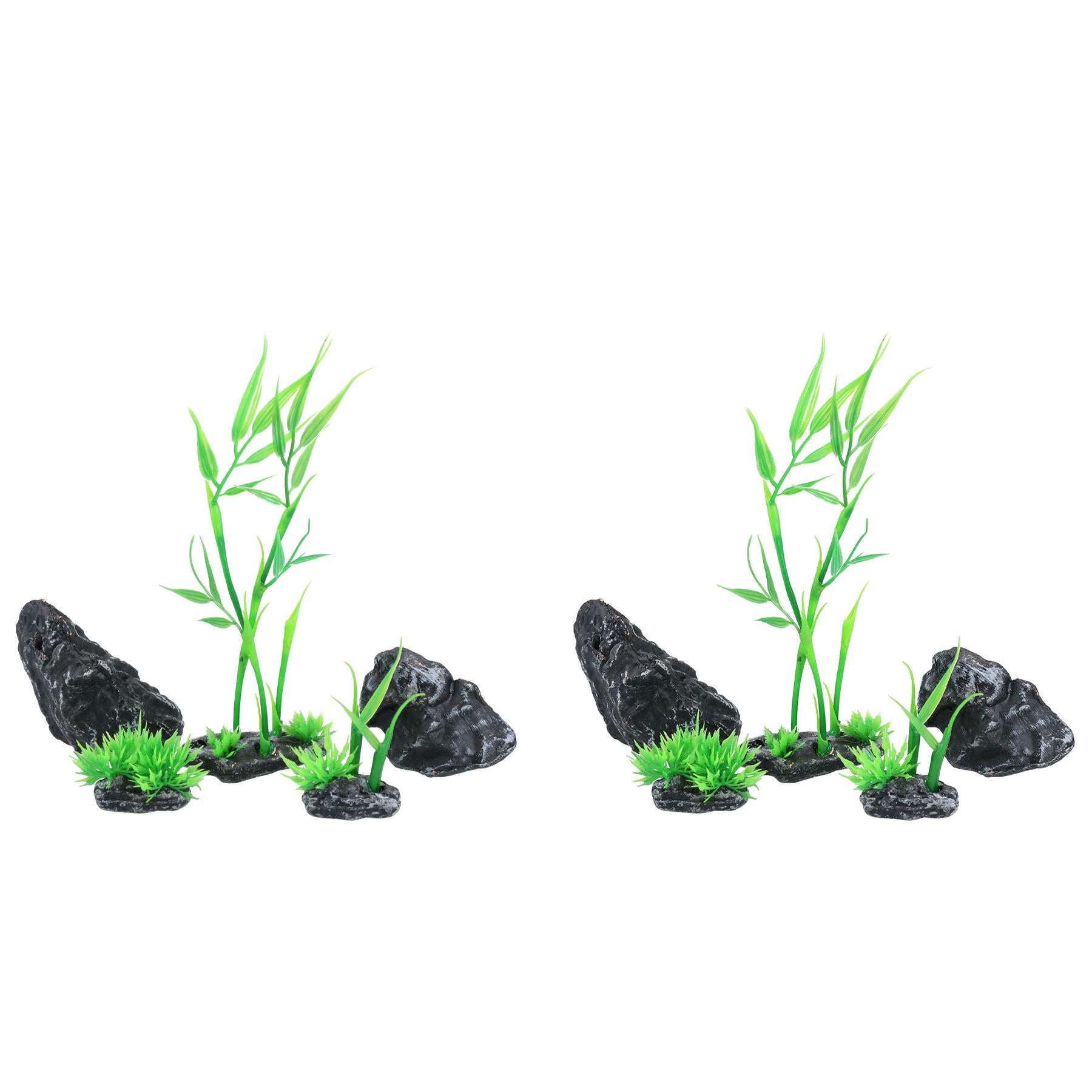 5pc Small Natural Look Aquatic Aquarium Fish Tank Deco Nano Scrape Bamboo