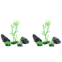 5pc Small Natural Look Aquatic Aquarium Fish Tank Deco Nano Scrape Bamboo