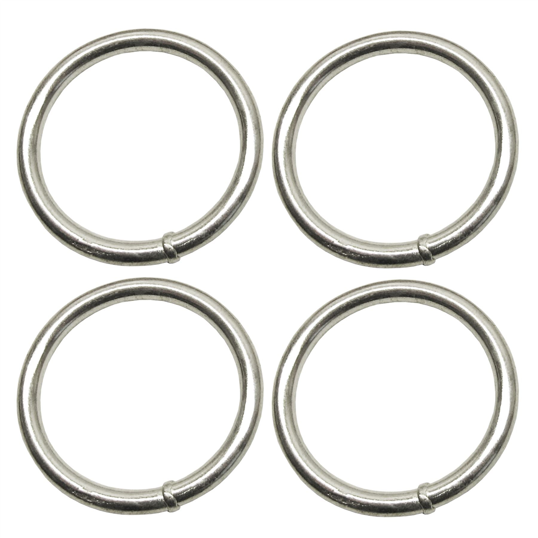5mm x 40mm Steel Round O Rings Welded Zinc Plated 4 PACK DK38
