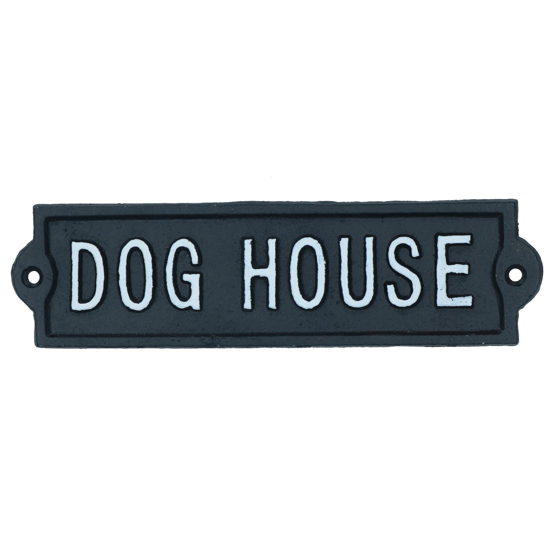 Dog House Cast Iron Sign Plaque Wall Door Fence Gate Post House Garden Yard